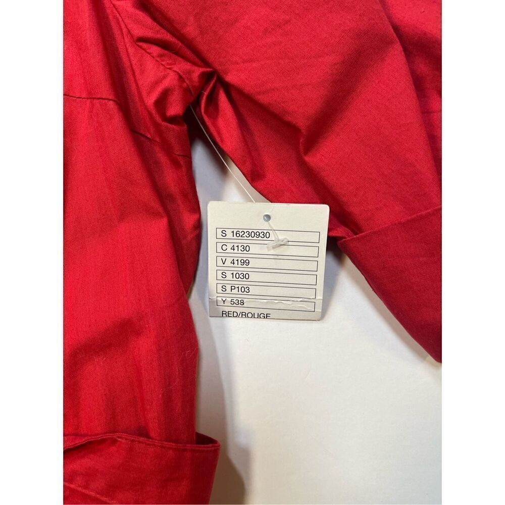 NEW Anthropologie Little Yellow Button With A Flourish Red ShirtDress Size Large - Picture 8 of 12